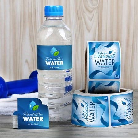 drinking water bottle label design